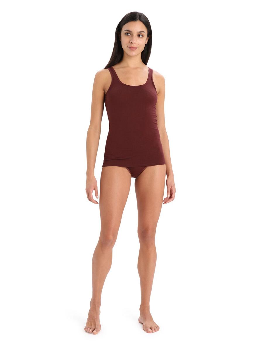 Bielizny Icebreaker Merino Siren Tank Top Damskie Czerwone | PL 1238MQZA